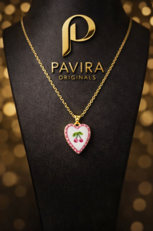 Pavira Originals Cherry Heart Pendant Necklace