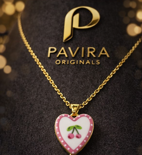 Pavira Originals Cherry Heart Pendant Necklace