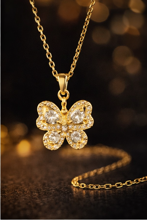 Pavira Luxe Butterfly Crystal Pendant Necklace