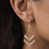 Elegant chevron crystal earrings by Pavira Elegant Chevron Crystal Drop Earrings