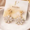 Pavira Bloom Zircon Floral Drop Earrings