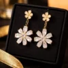 Pavira Bloom Zircon Floral Drop Earrings