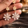 Pavira Bloom Zircon Floral Drop Earrings