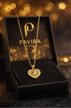 Pavira Elegant Heart Clover Pendant Necklace