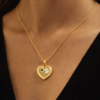 Pavira Elegant Heart Clover Pendant Necklace