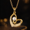 Pavira Elegant Heart Pearl Pendant Necklace