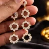 Pavira Luxe Triple Halo Zircon Drop Earrings