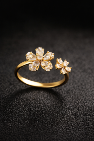 Pavira Blossom Dual Flower Ring