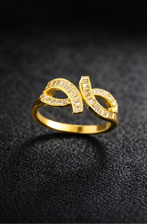 Pavira Infinity Loop Gold Platted Ring