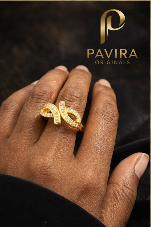 Pavira Infinity Loop Gold Platted Ring