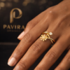 Pavira Bloom Twist Gold-Plated Stainless Steel Ring