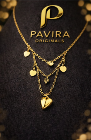 Pavira Originals Layered Heart Charm Necklace