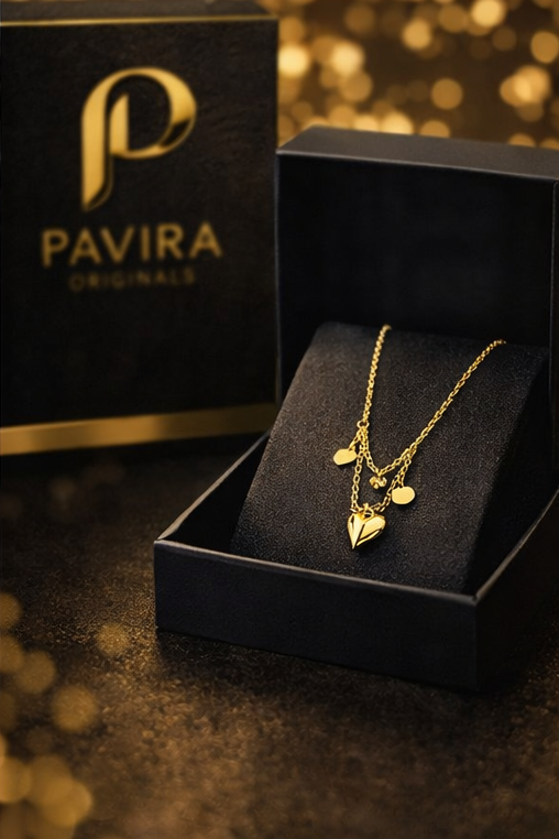 Pavira Originals Layered Heart Charm Necklace