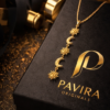 Celestial elegance from Pavira Originals3 Celestial Sun & Moon Gold Pendant Necklace