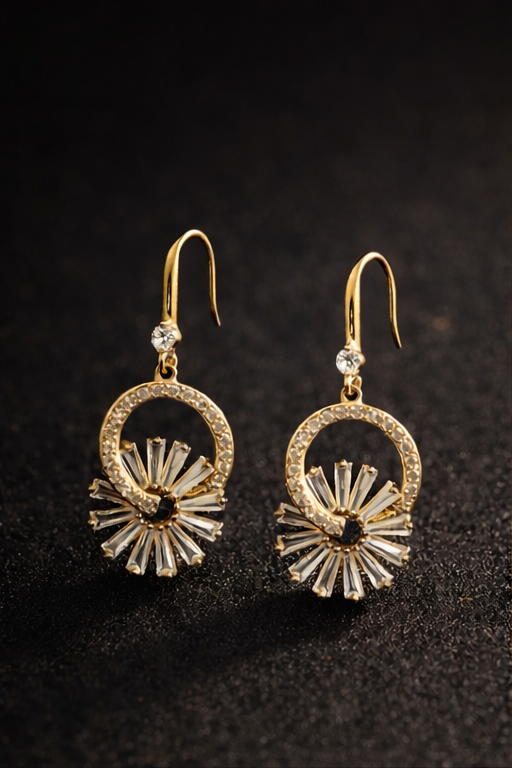 Pavira Originals – Radiant Halo Drop Earrings