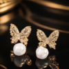 Pavira Luxe Butterfly Pearl Earrings