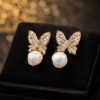 Pavira Luxe Butterfly Pearl Earrings