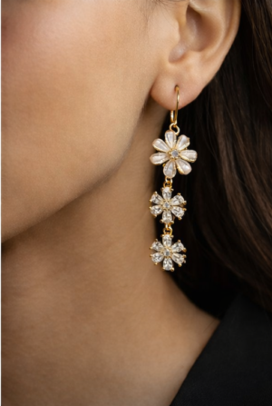 Pavira Originals Floral Crystal Drop Earrings