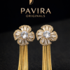Pavira Originals Floral Tassel Statement Earrings