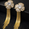 Pavira Originals Floral Tassel Statement Earrings