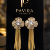 Pavira Originals Floral Tassel Statement Earrings