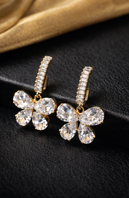 Pavira Originals Crystal Butterfly Drop Earrings