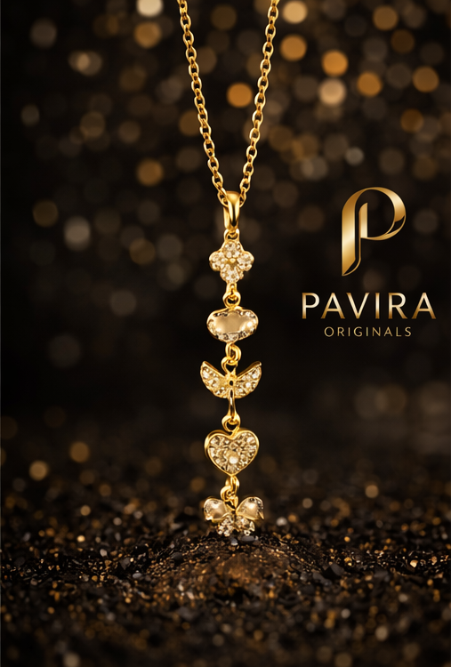 Elegance captured in gold craftsmanship Pavira Elegant Charm Drop Pendant Necklace