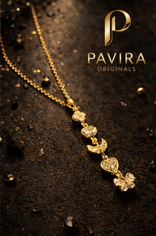 Elegance captured in gold craftsmanship2 Pavira Elegant Charm Drop Pendant Necklace