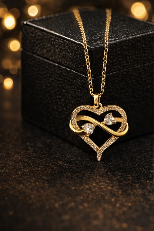 Pavira Infinity Heart Gold Pendant Necklace