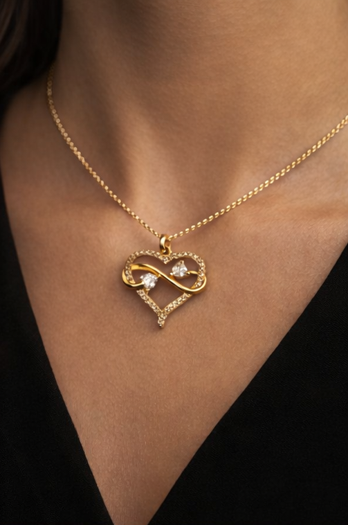 Pavira Infinity Heart Gold Pendant Necklace