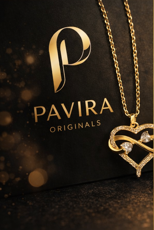 Pavira Infinity Heart Gold Pendant Necklace